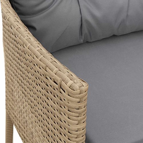 Градински Софа Комплект с възглавница 2 pcs полиратан