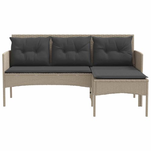 Градински Софа Комплект с възглавница 2 pcs полиратан