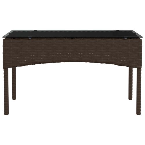 Градински Софа Комплект 2 pcs Кафяво и червено полиратан