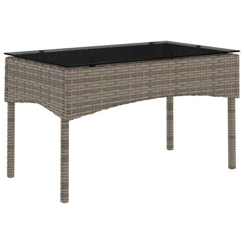 Градински Софа Комплект 2 pcs Сив и тъмен син полиратан