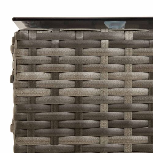 Градински Софа Комплект 2 pcs Сив и тъмен син полиратан