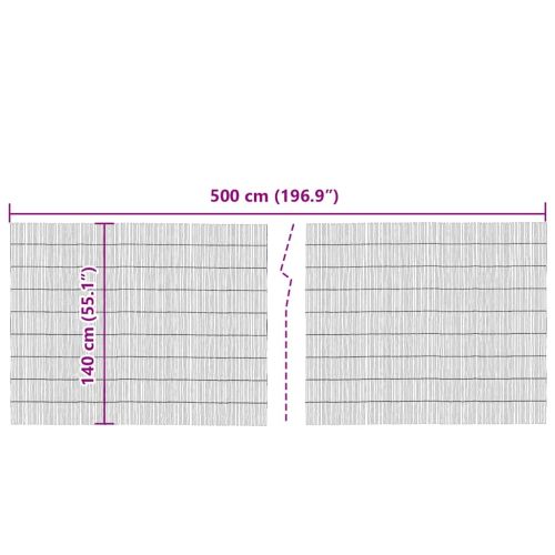 Ограда от тръстика Естествен 500 x 140 см Ръст