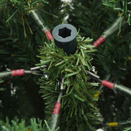 Изкуствено коледно дърво с хингед с поставка Зелен 240 cm