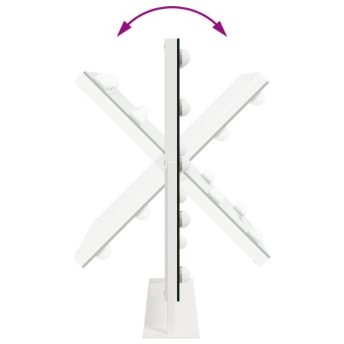 LED огледало за гримиране Бял 44 x 10 x 53 см Стъкло и стомана