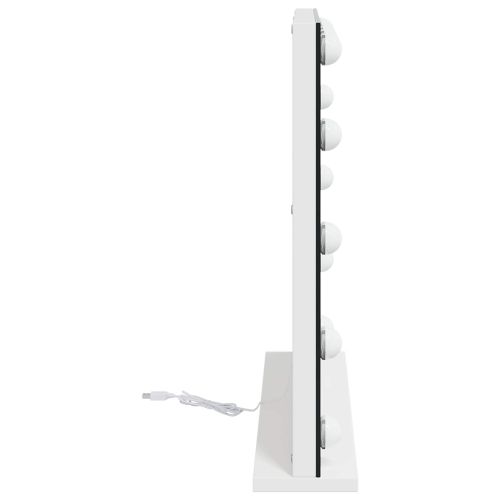 LED огледало за гримиране Бял 50 x 10 x 44 см Стъкло и стомана