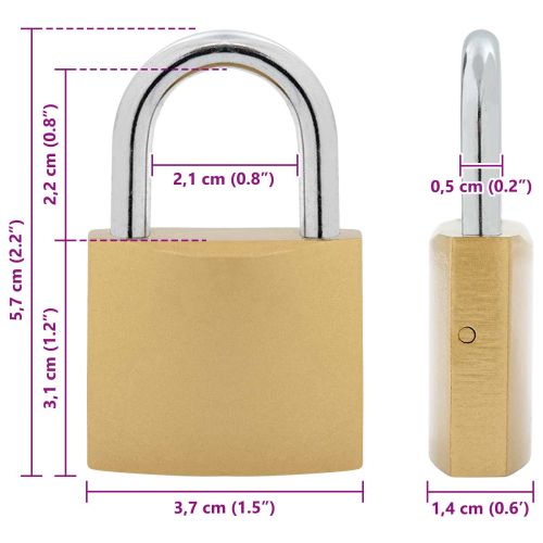 U Lock с ключове 6 pcs Месинг Желязо