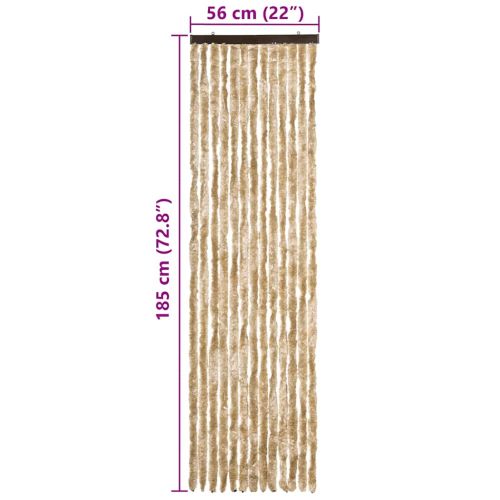 Завеса против насекоми, бежова, 56x185 см, шенил
