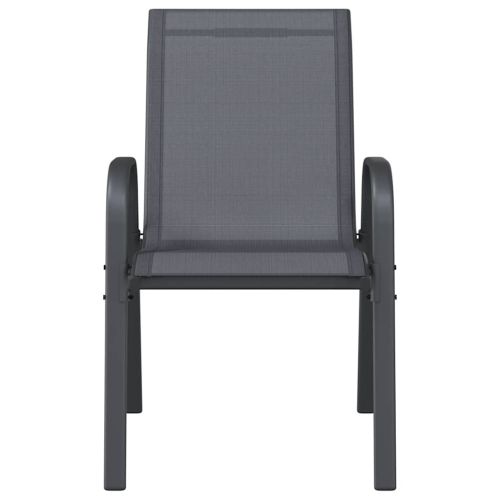 Стифиращи градински столове, 2 бр, сиви, тъкан textilene