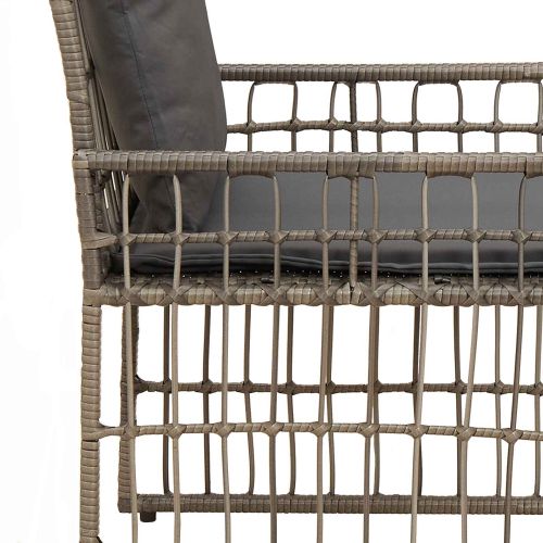 Комплект за външни мебели 5 pcs Сив и тъмен сив