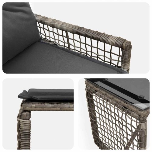 Комплект за външни мебели с възглавница 5 pcs Сив