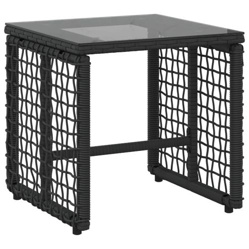 Комплект за външни мебели с възглавница 3 pcs Черен и бял