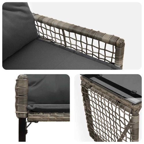 Комплект за външни мебели с възглавница 3 pcs Сив