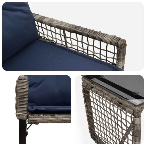 Комплект за външни мебели с възглавница стомана