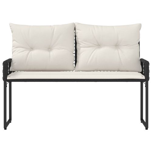 Външна пейка Черно и кремаво бяло 118 x 55 x 82 см