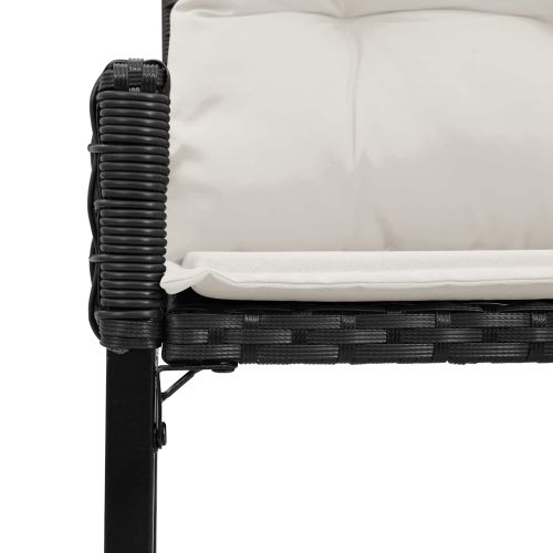 Външна пейка Черно и кремаво бяло 118 x 55 x 82 см