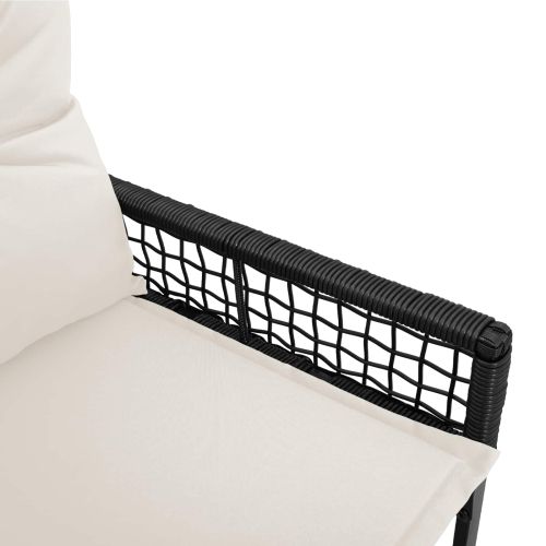 Външна пейка Черно и кремаво бяло 118 x 55 x 82 см