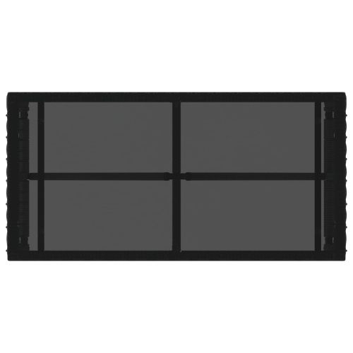 Маса за открито Черен 80 x 40 x 40 cm PE Ратаново и Стъкло