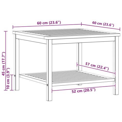 Странична маса Натурален маслен 60 x 60 x 45 cm