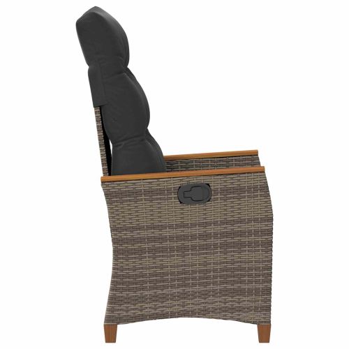 Лежанка за градина Сив и тъмен син 64 x 57,5 x 112 см полиратан