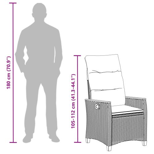 Лежанка за градина Бежов и кремав 64 x 57,5 x 112 см полиратан