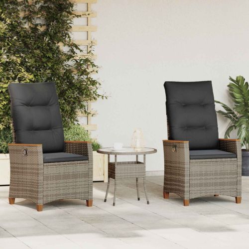 Лежанка за градина Сив и тъмен сив 64 x 57,5 x 112 см полиратан