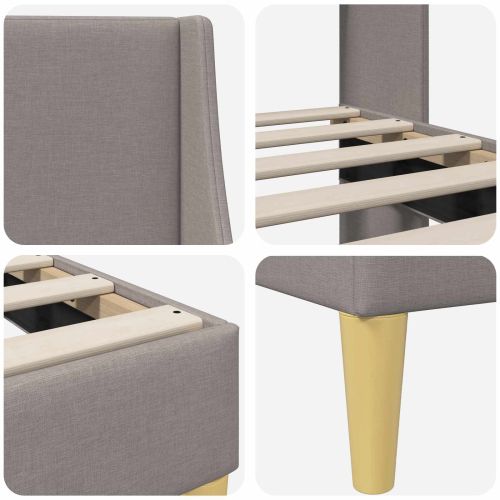 Рамка за легло с таблото Таупе 90 x 190 cm текстил