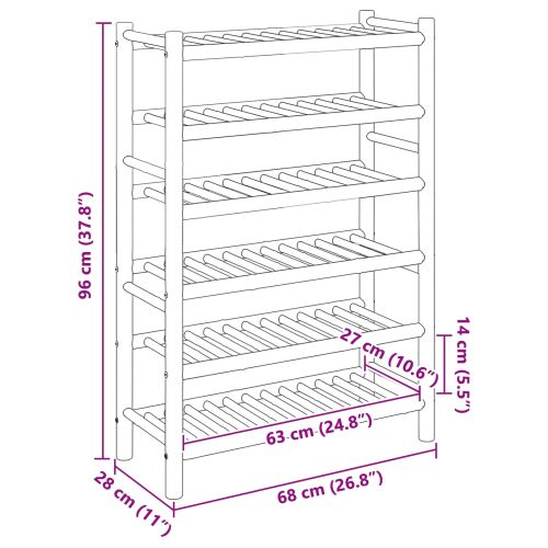 Шкаф за обувки с рафт Естествен 68 x 28 x 96 см Бамбук