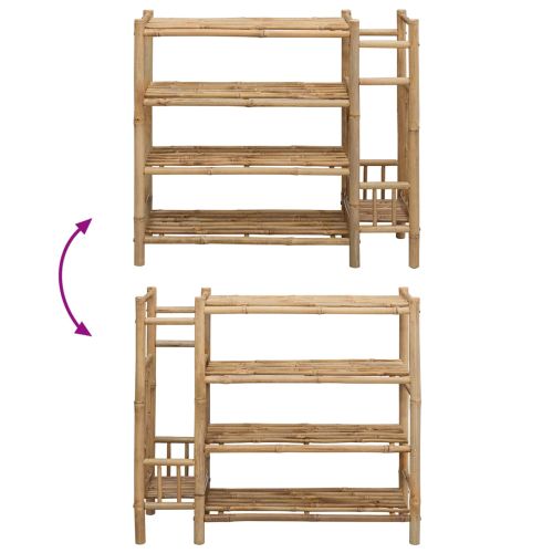 Шкаф за обувки с рафт Естествен 88 x 27 x 80 см Бамбук