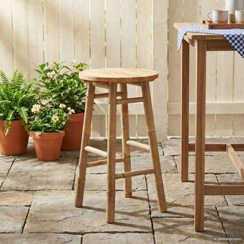 Градински стол Естествен Ø 38 x 68 см Бамбук