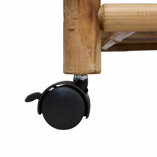 Количка за вино с колела Естествен 85 x 50 x 93 см Бамбук