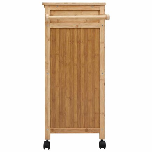 Кухненска количка с колела Естествен 90,5 x 36 x 86,5 см Бамбук