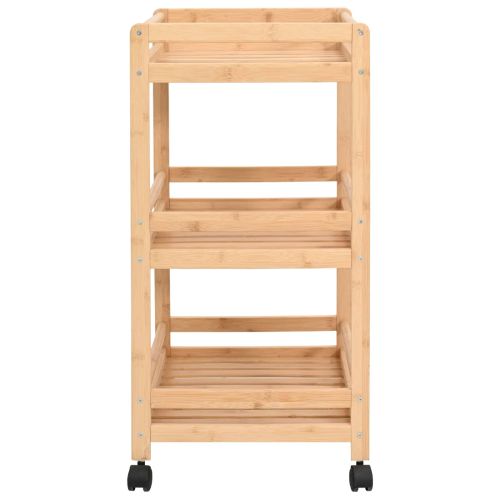 Кухненска количка с колела Естествен 46 x 38 x 76 см Бамбук