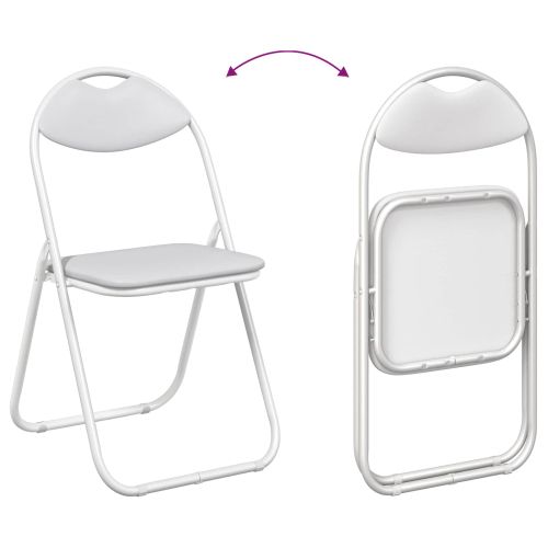 Сгъваем стол 2 pcs Бял 48 x 43,5 x 81 см Изкуствена