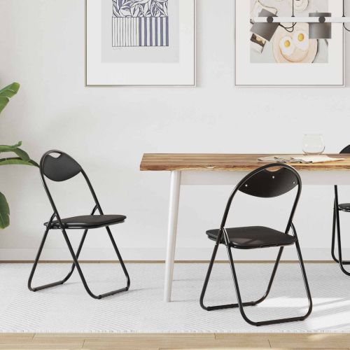 Сгъваем стол 2 pcs Черен 48 x 43,5 x 81 см Изкуствена