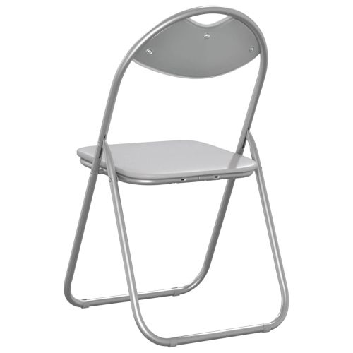 Сгъваем стол 8 pcs Бяло и сиво 48 x 43,5 x 81 см Изкуствена