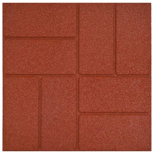 Стъпаловиден камък 6 pcs Червено 40,5 x 40,5 x 2 см Каучук