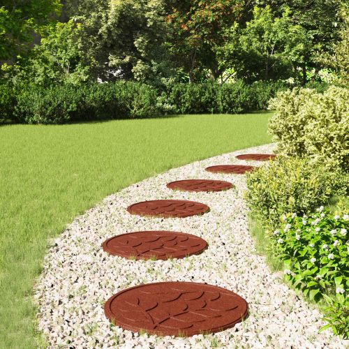 Стъпаловиден камък 6 pcs Червено Ø 44 x 2 см Каучук