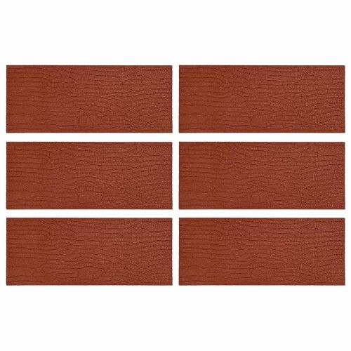 Стъпаловиден камък 6 pcs Червено 60,5 x 25 x 2 см Каучук