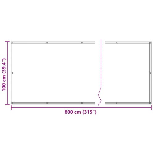 Балконен екран Светлосиво 100 x 800 cm Оксфордска тъкан