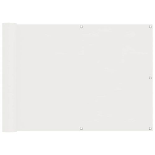 Балконен екран Бял 75 x 200 cm PU покрит оксфорд алу