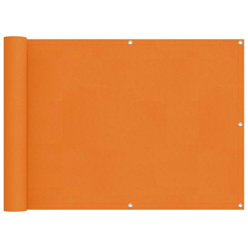 Балконен екран Оранжево 75 x 200 cm PU покрит оксфорд алу