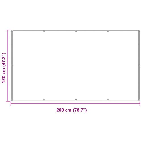 Балконен екран Черен 120 x 200 cm PU покрит оксфорд алу