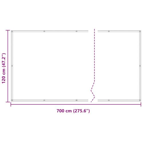 Балконен екран Бургундско червен 120 x 700 cm