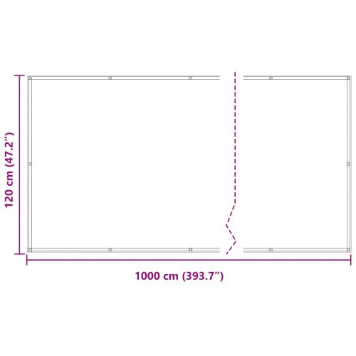 Балконен екран Бургундско червен 120 x 1000 cm