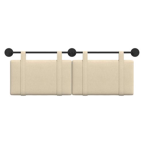 Висяща табла Монтиране на стена Крем 130 x 55 x 5 см текстил