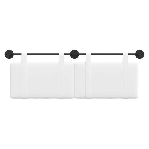 Висяща табла Монтиране на стена Бял 130 x 55 x 5 см текстил