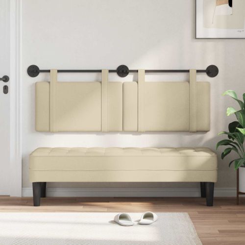 Висяща табла Монтиране на стена Крем 150 x 55 x 5 см текстил