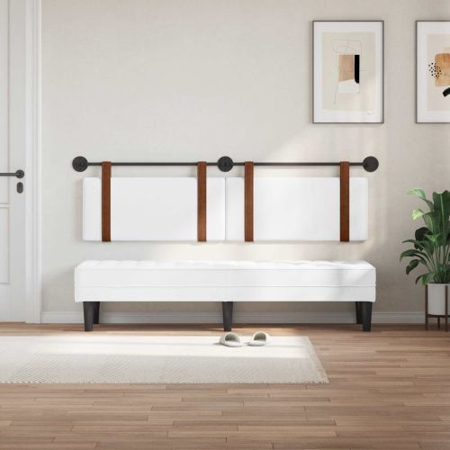 Висяща табла Монтиране на стена Бял 170 x 55 x 5 см Антично PU