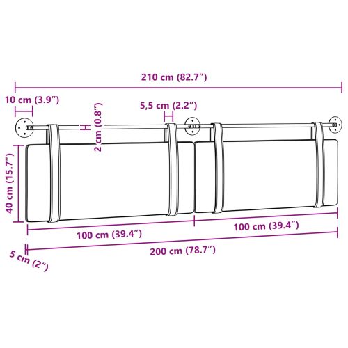 Висяща табла Едноцветен Тъмен зелен 210 x 55 x 5 см текстил
