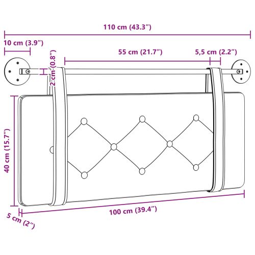Висяща табла Тъмен зелен 110 x 55 x 5 см Кадифе